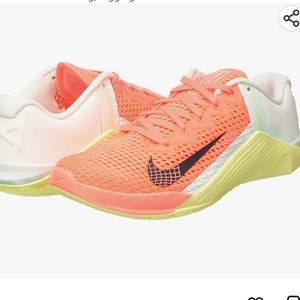 Nike Women's Sneakers - Coral, White, and Yellow